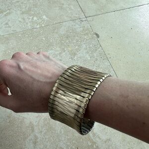 Gold and Black Wide Cuff Bracelet